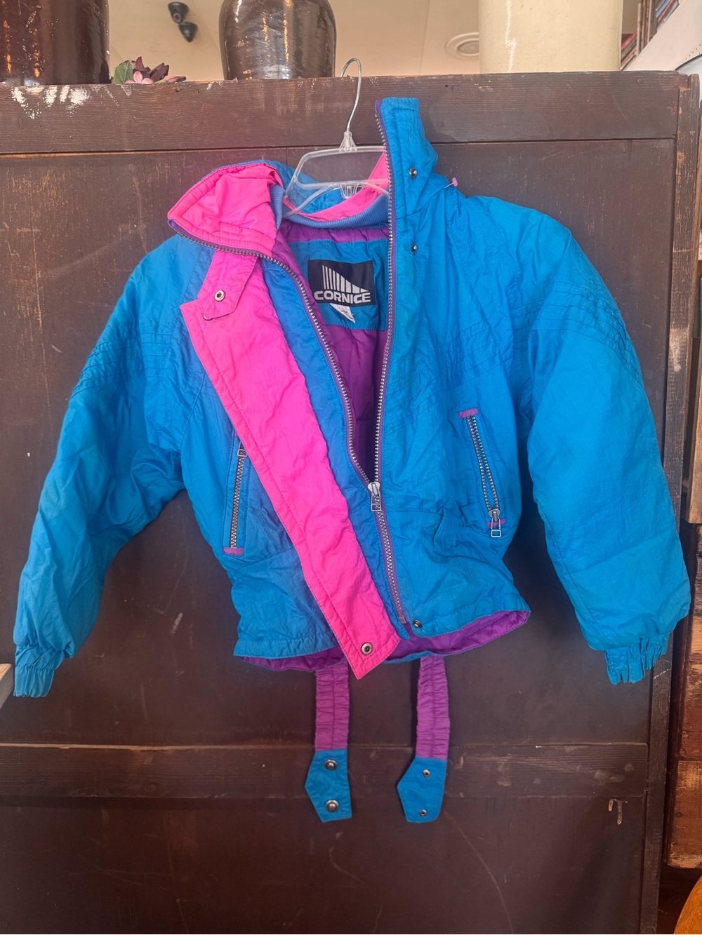 vintage Cornice Blue And Link Retro 80s Youth Size Small ski jacket